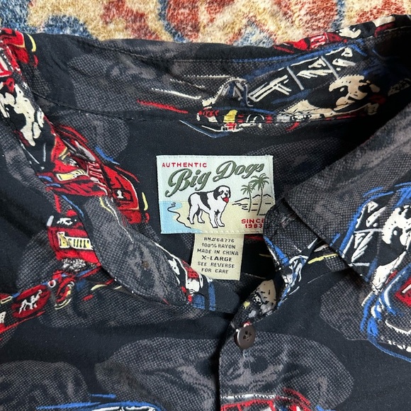Vintage Big Dogs Racing All Over Print Button-up Shirt - Picture 3 of 4